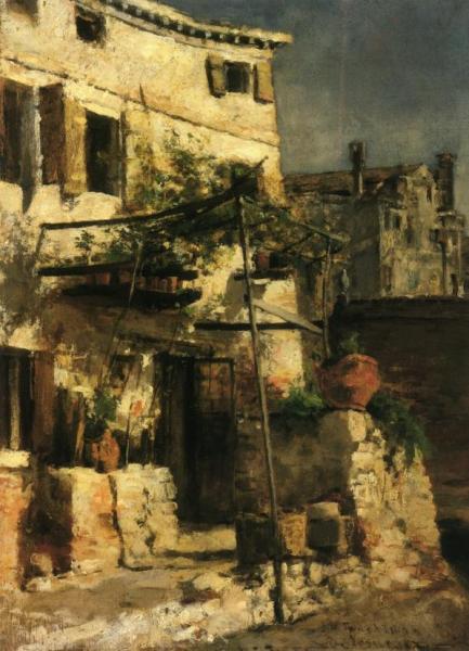 House On A Canal, Venice by John Henry Twachtman