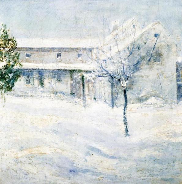 Old Holley House, Cos Cob by John Henry Twachtman Oil Painting Reproductions