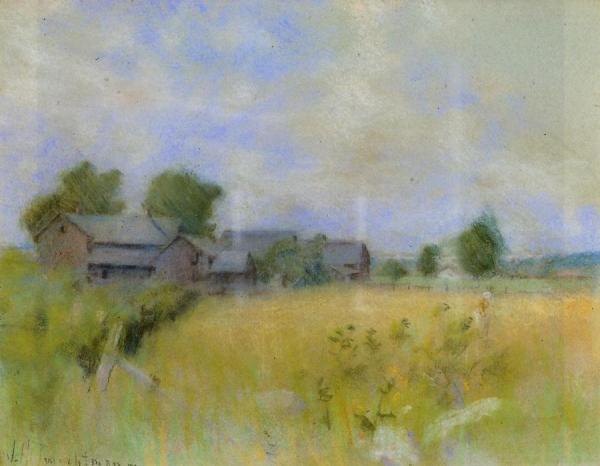 Pasture With Barns, Cos Cob by John Henry Twachtman