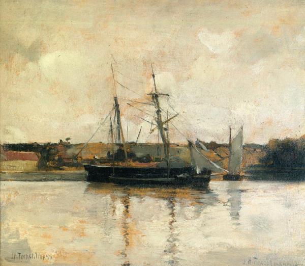 Sailing Boats, Dieppe Harbor by John Henry Twachtman