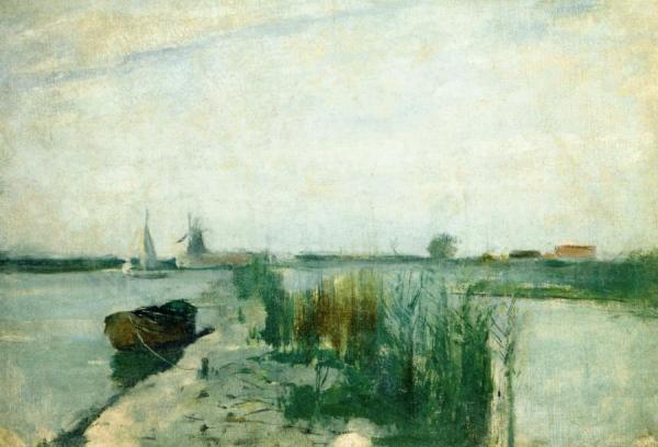 Scene Along A Dutch River by John Henry Twachtman