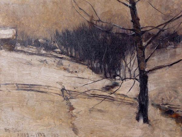 Snow Scene by John Henry Twachtman Oil Painting Reproductions