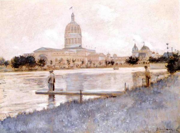 The Chicago World's Fair, Illinois Building by John Henry Twachtman