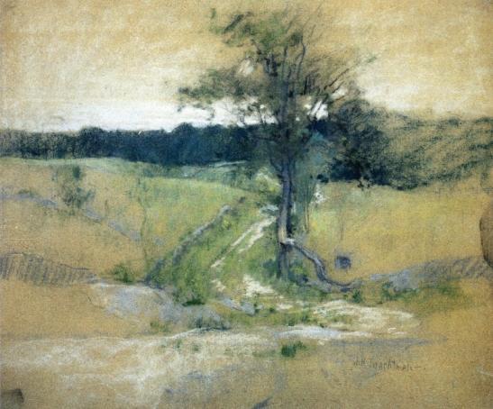 Tree By A Road by John Henry Twachtman Oil Painting Reproductions