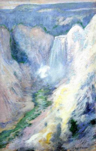 Waterfall In Yellowstone by John Henry Twachtman