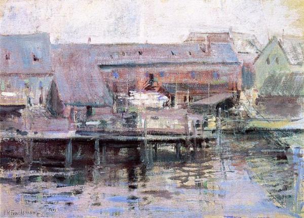 Waterfront Scene - Gloucester by John Henry Twachtman