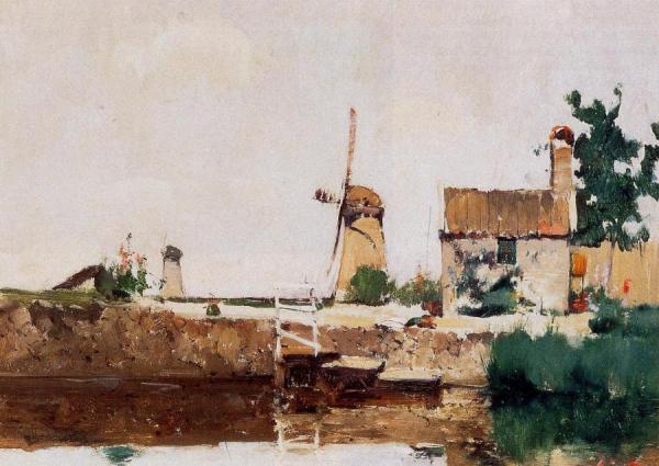 Windmills, Dordrecht by John Henry Twachtman