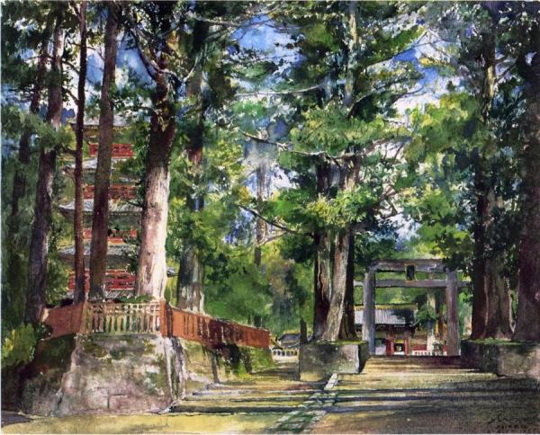 Avenue To The Temple Of Iyeyasu, Nikko, Mid-day Study by John Lafarge