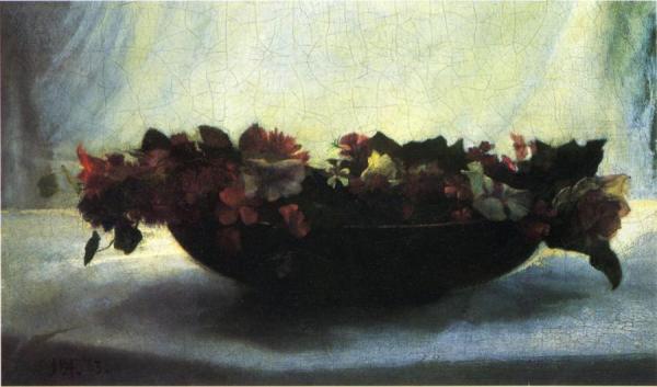 Bowl Of Flowers by John Lafarge