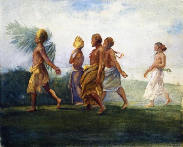 John Lafarge Chiefs And Chiefesses Passing On Their Way To A Great Conference, Evening, Samoa