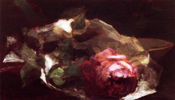 Still Life With Rose by John Lafarge