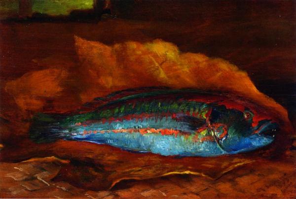 Study Of The Parrot Fish by John Lafarge