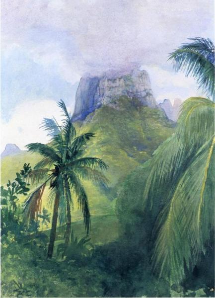 The Peak Of Maua Roa, Noon, Island Of Moorea, Society Islands, Uponuhu by John Lafarge