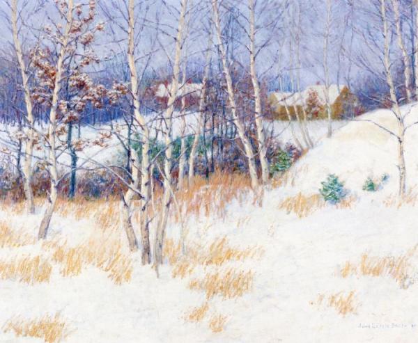 Stand Of Birch Trees In Winter by John Leslie Breck
