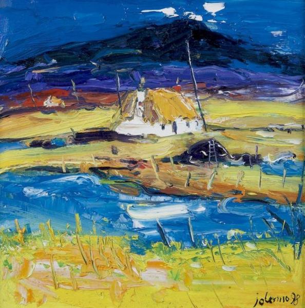 Croft On The Machair, South Uist by John Lowrie Morrison