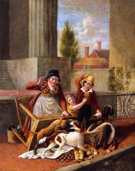 Fighting Dogs by John Ludwig Krimmel Oil Painting Reproductions