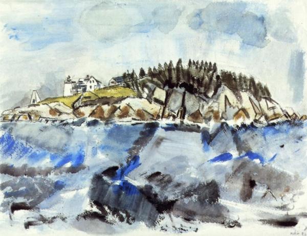 Deer Isle Series: Mark Island Lighthouse by John Marin Oil Painting Reproductions