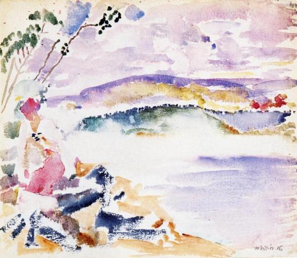 Landscape: Bay Scene With Girl On Left by John Marin