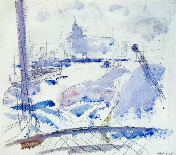 New York From The Ferry by John Marin