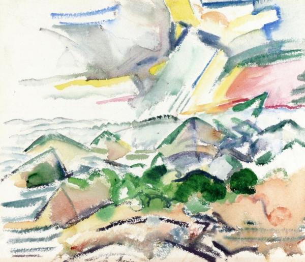 Sky Forms And Mountain Forms, Delaware County, Pennsylvania by John Marin Oil Painting Reproductions