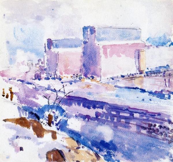 Warehouses And North River by John Marin