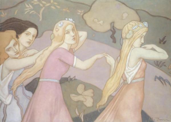 Four Figures In A Landscape by John Mckirdy Duncan