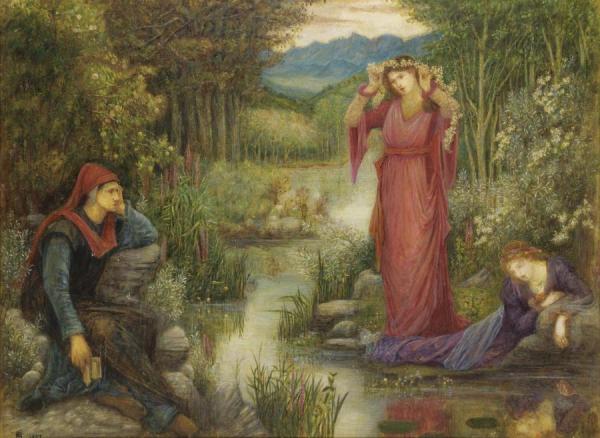 Dante's Vision Of Leah And Rachel by John Melhuish Strudwick