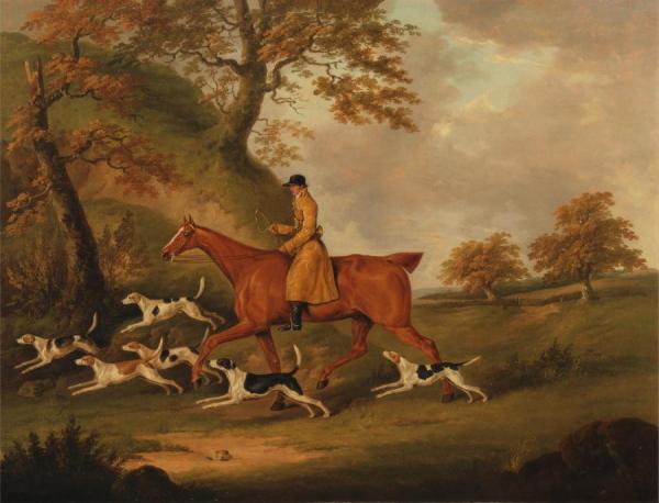 Huntsman And Hounds, 1809 by John Nost Sartorius