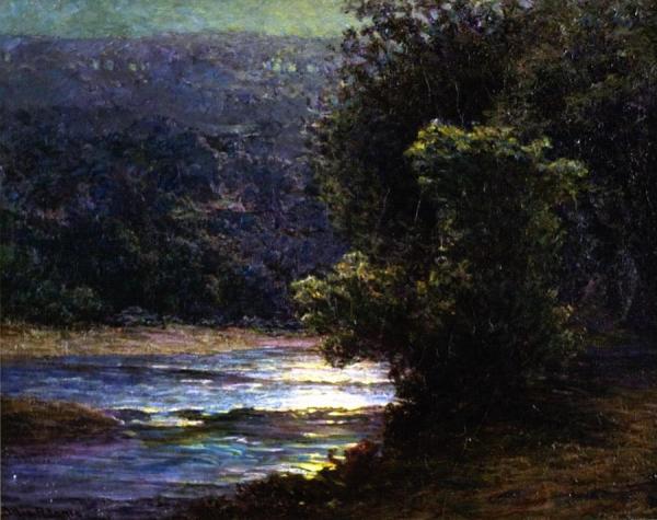 Moonlight On The Whitewater by John Ottis Adams Oil Painting Reproductions