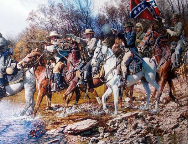 Charge Across The Harpeth(detail) by John Paul Strain
