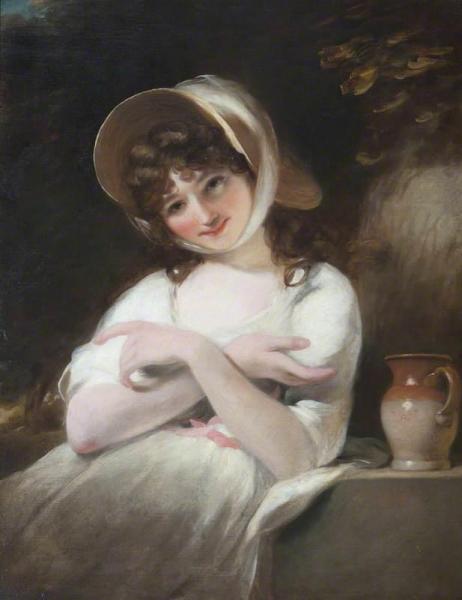 Portrait Of An Unknown Girl In A White Dress by John Russell Oil Painting Reproductions