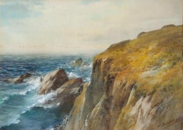 Stormy Scene On A Rocky Coast by John Shapland