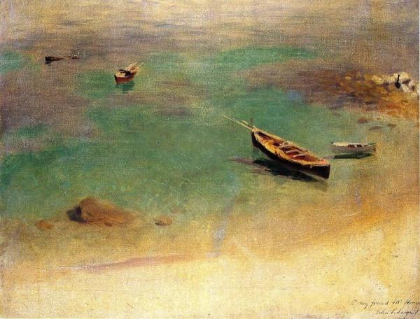 A Boat In The Waters Off Capri by John Singer Sargent