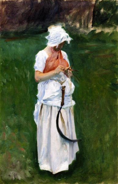 A Girl With A Sickle by John Singer Sargent Oil Painting Reproductions