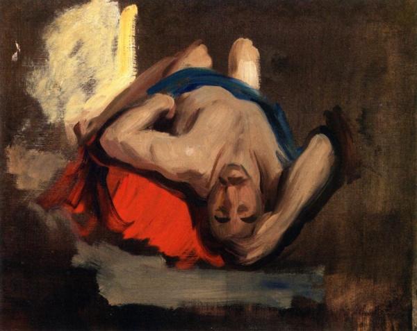 A Male Model Reclining On The Ground by John Singer Sargent
