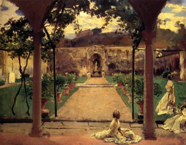 At Torre Galli: Ladies In A Garden by John Singer Sargent