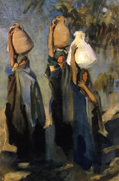 Bedouin Women Carrying Water Jars by John Singer Sargent