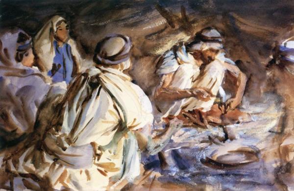 Bedouins In A Tent by John Singer Sargent