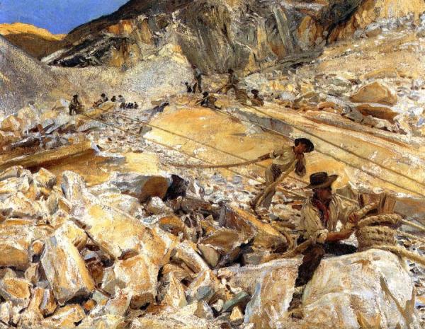 Bringing Down Marble From The Quarries To Carrara by John Singer Sargent