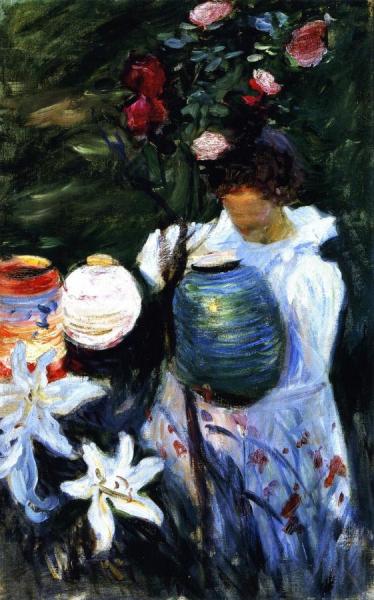 Carnation, Lily, Lily, Rose (study) by John Singer Sargent Oil Painting Reproductions