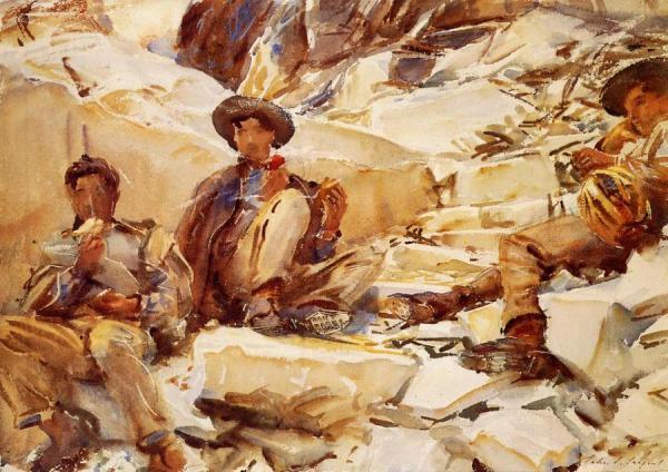 Carrara: Workmen by John Singer Sargent