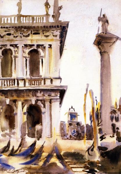 Corner Of The Libreria, Venice by John Singer Sargent