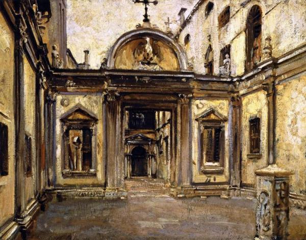 Courtyard Of The Scuola Grande Di San Giovanni Evangelista by John Singer Sargent