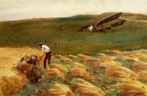 Crashed Aeroplane by John Singer Sargent