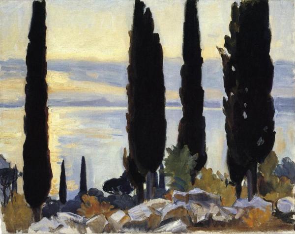 Cypress Trees At San Vigilio by John Singer Sargent