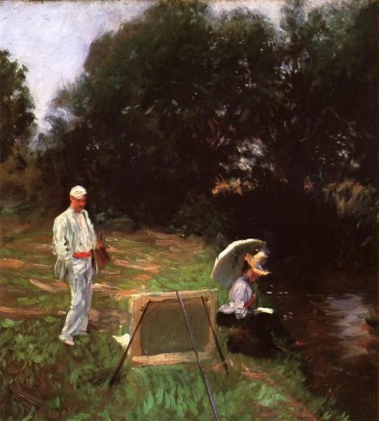 Dennis Miller Bunker Painting At Calcot by John Singer Sargent