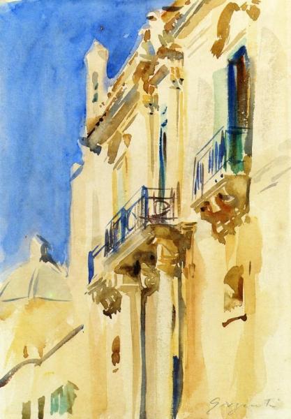 Facade Of A Palazzo, Girgente, Sicily by John Singer Sargent