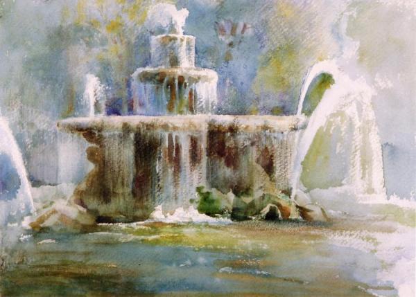 Fontana Dei Cavalli Marini, Villa Borghese by John Singer Sargent