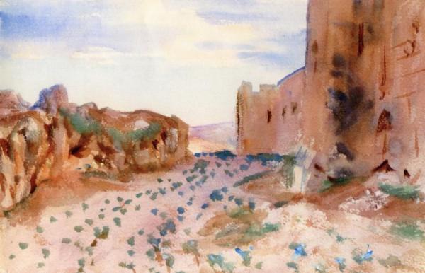 Fortress, Road And Rocks by John Singer Sargent