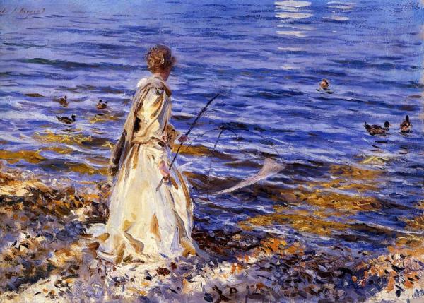 Girl Fishing by John Singer Sargent Oil Painting Reproductions